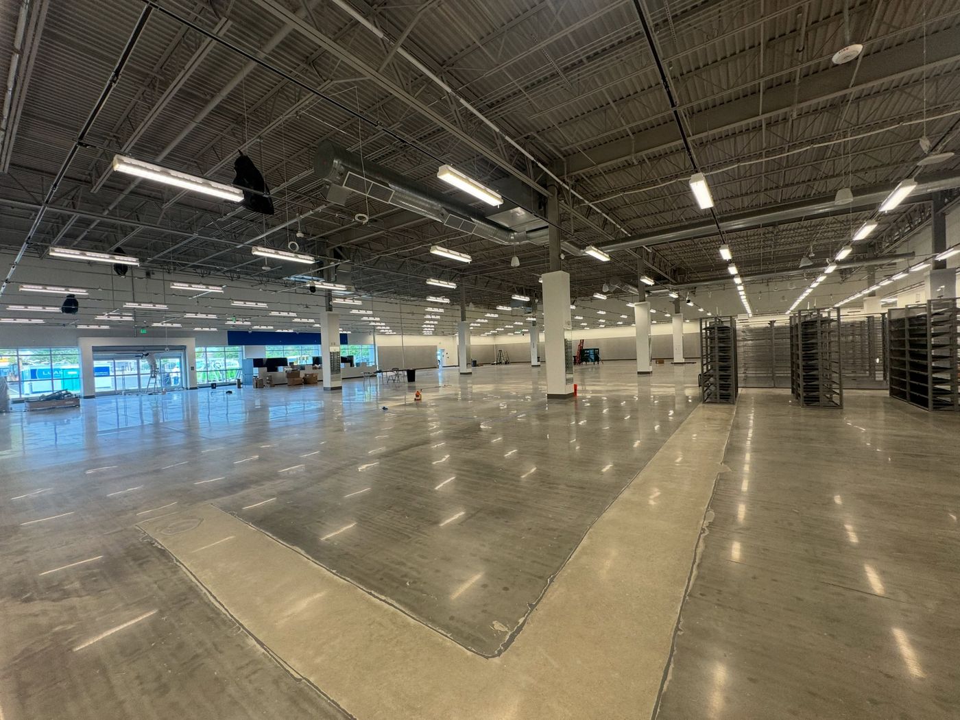 Commercial space after post-construction cleaning